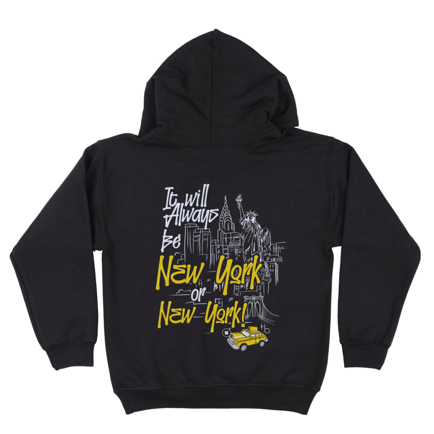 'I'm so New York' Hoodie with back design(Black/White/Maive)