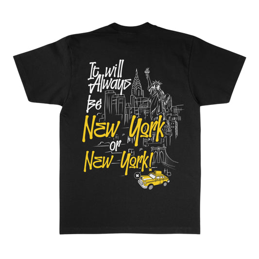 New York or New York Tee (Black/White/Maive)